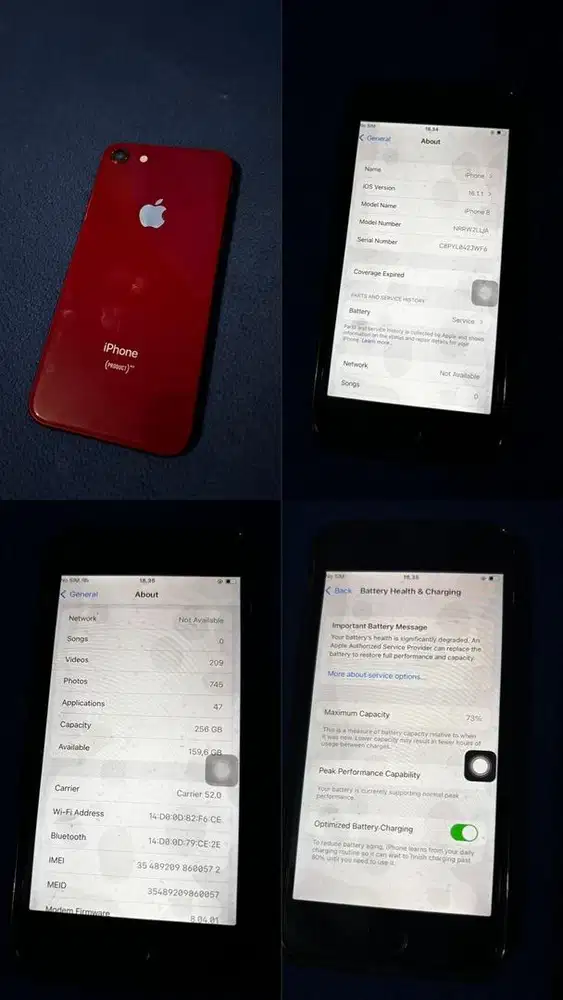 Dijual HP Iphone 8 256Gb