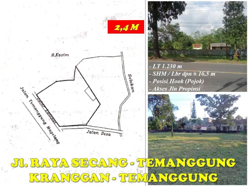 Tanah Temanggung, Kranggan Pinggir Jln Raya Secang - Temanggung