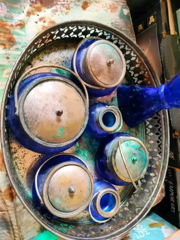 Kuningan 1 set pajangan antik