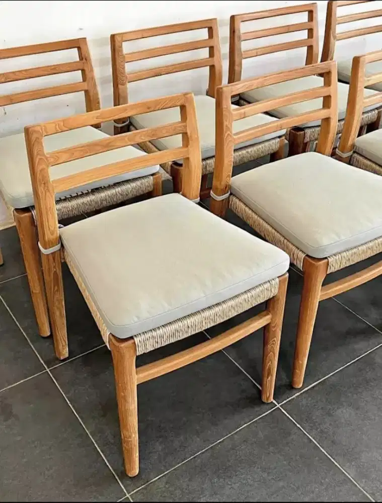 Kursi caffe perpaduan rottan kayu jati