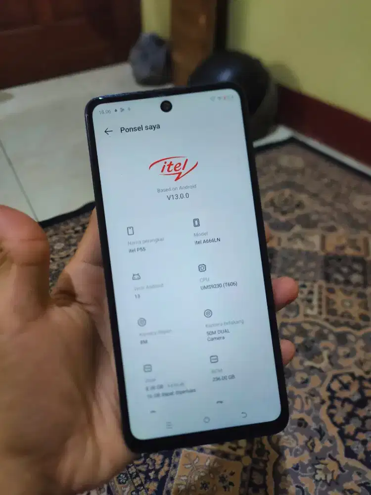 ITEL P55 , RAM 8/256GB ,
