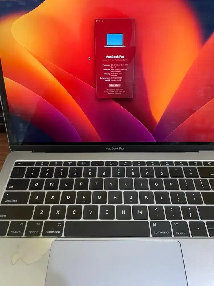 Macbook Pro 13 2017 Non Touchbar - Normal Siap Pakai