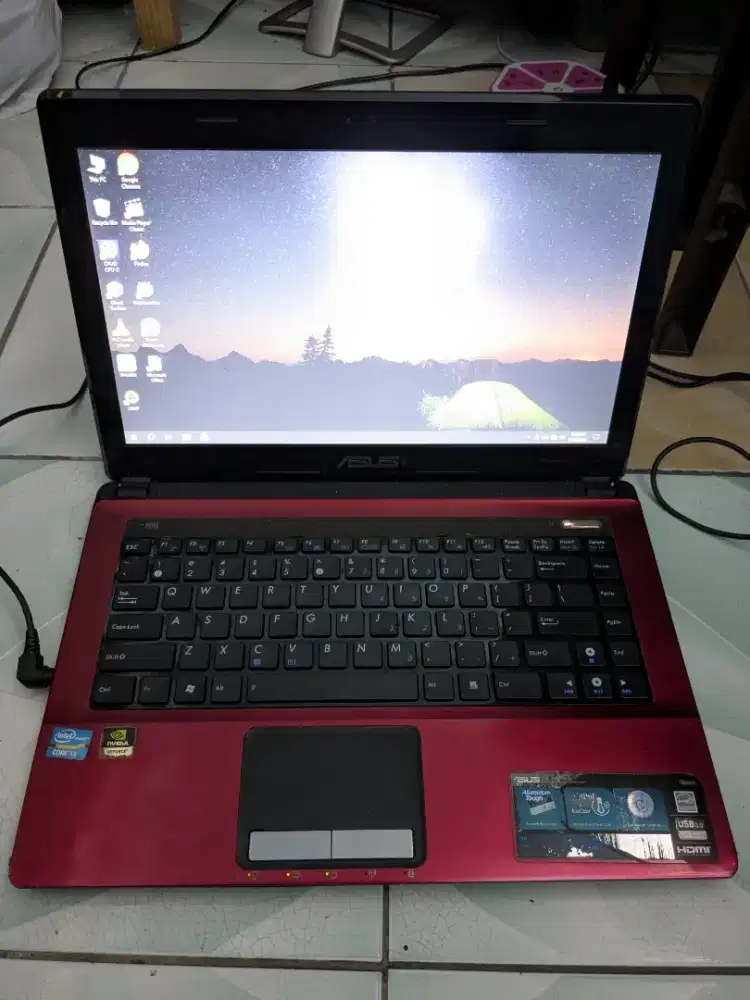 Laptop Asus A43S Core I3 Ram 4 Dual VGA Normalan