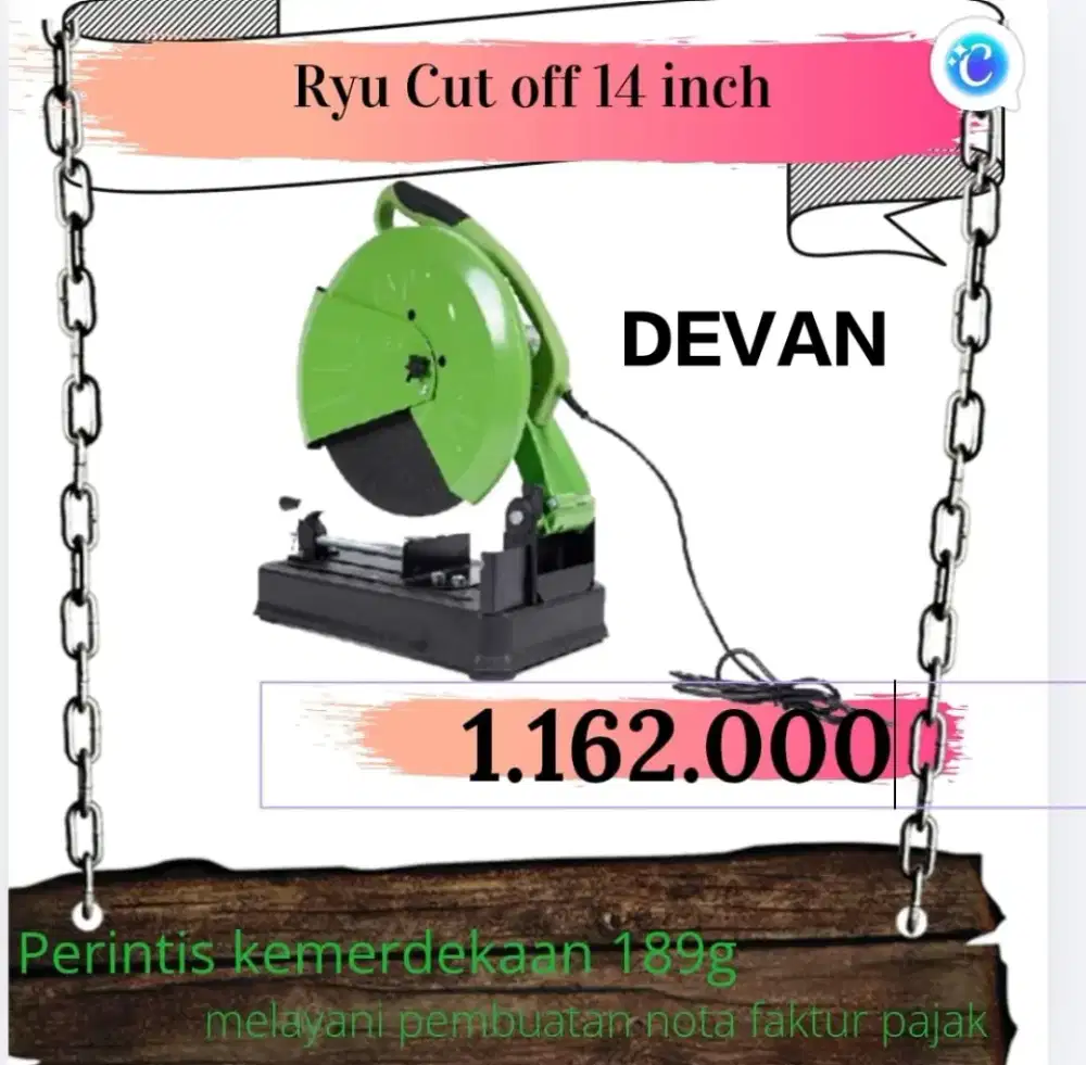 Mesin potong besi Cut off 14 ryu RCO355-1 murah bergaransi
