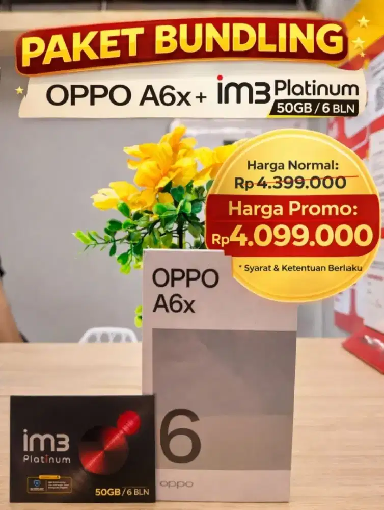 OPPO A6X 8/128 PROMO TEBUS MURAH INDOSAT 600GB