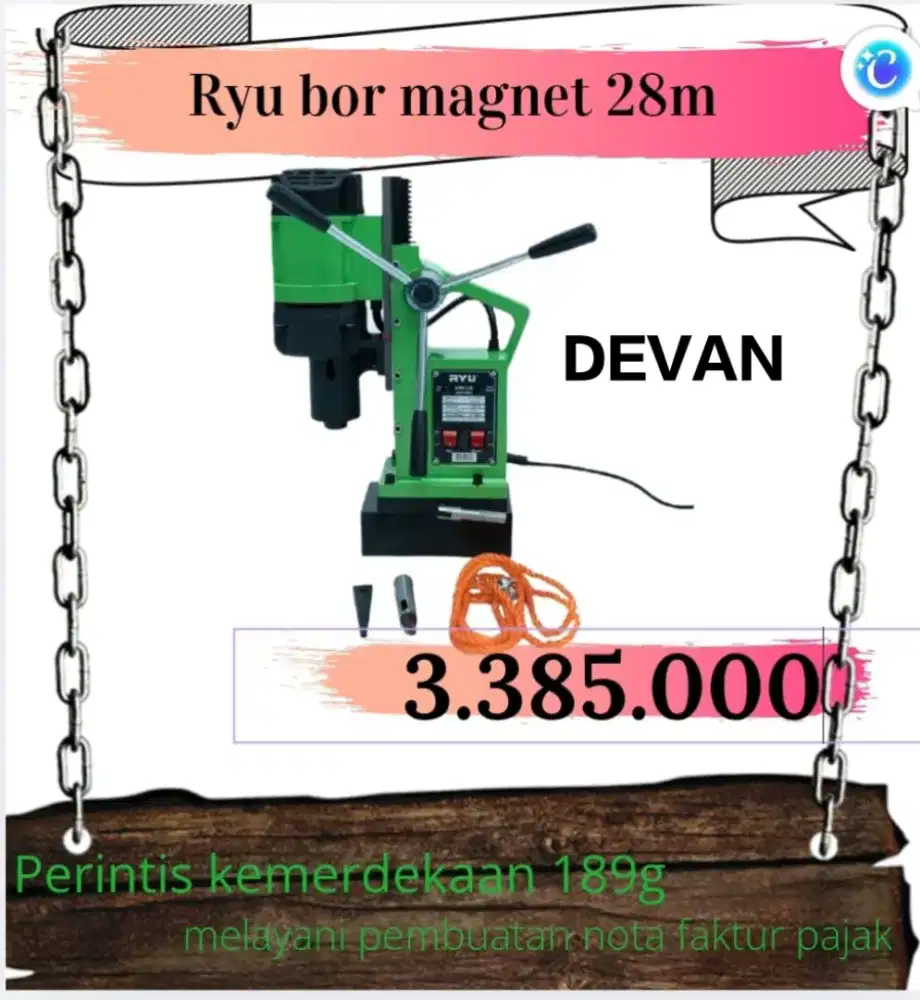 Bor magnet ryu 28mm RMD28 murah bergaransi