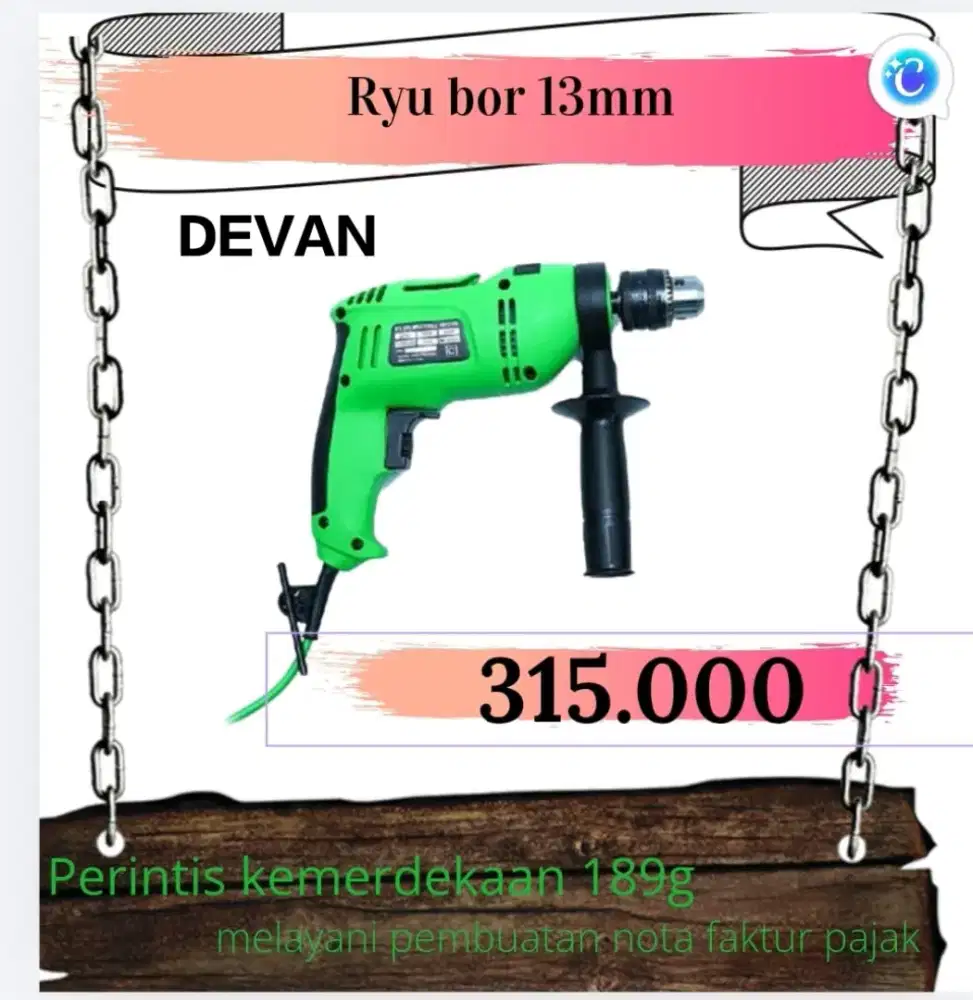 Bor ryu 13mm murah & bergaransi