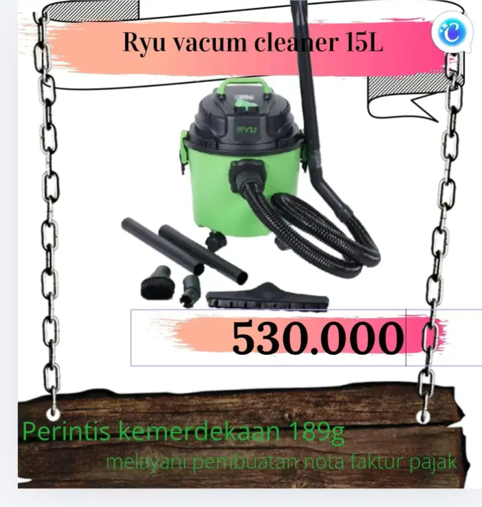Mesin ryu vacum cleaner 15 ltr murah & bergaransi