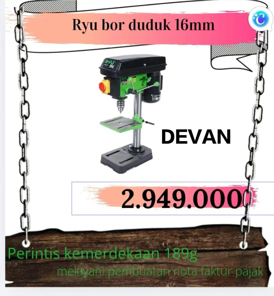 RYU bor Duduk 16mm RBD16 Murah Bergaransi