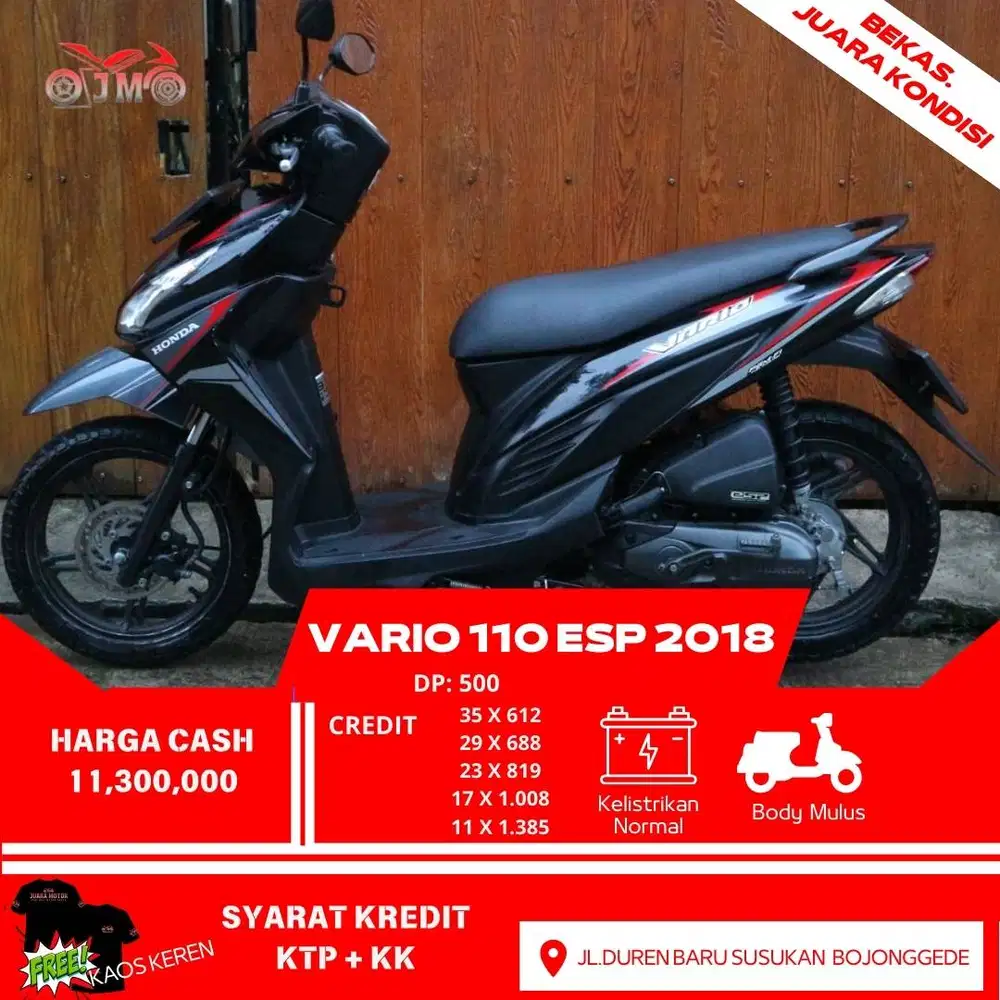 VARIO 110 ESP 2018 PAJAK AKTIF SIAP PAKE NO KENDALA