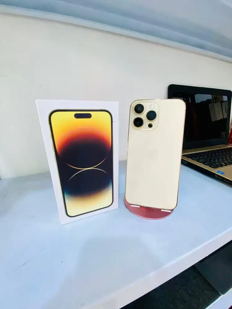 iPhone 14 Promax 256GB Beacukai BH 98% Gold