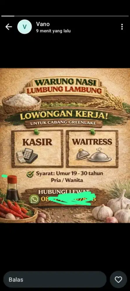 Dibutuhkan segera karyawati atau karyawan