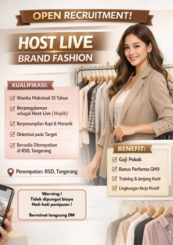 LOKER HOSTLIVE BSD TANGERANG