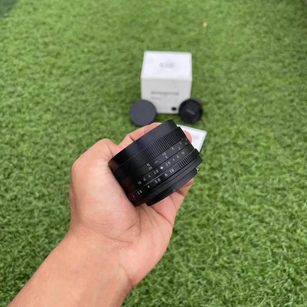 Lensa 7Artisans 50mm f1.8 for Canon mirrorless eos M fullset dus box