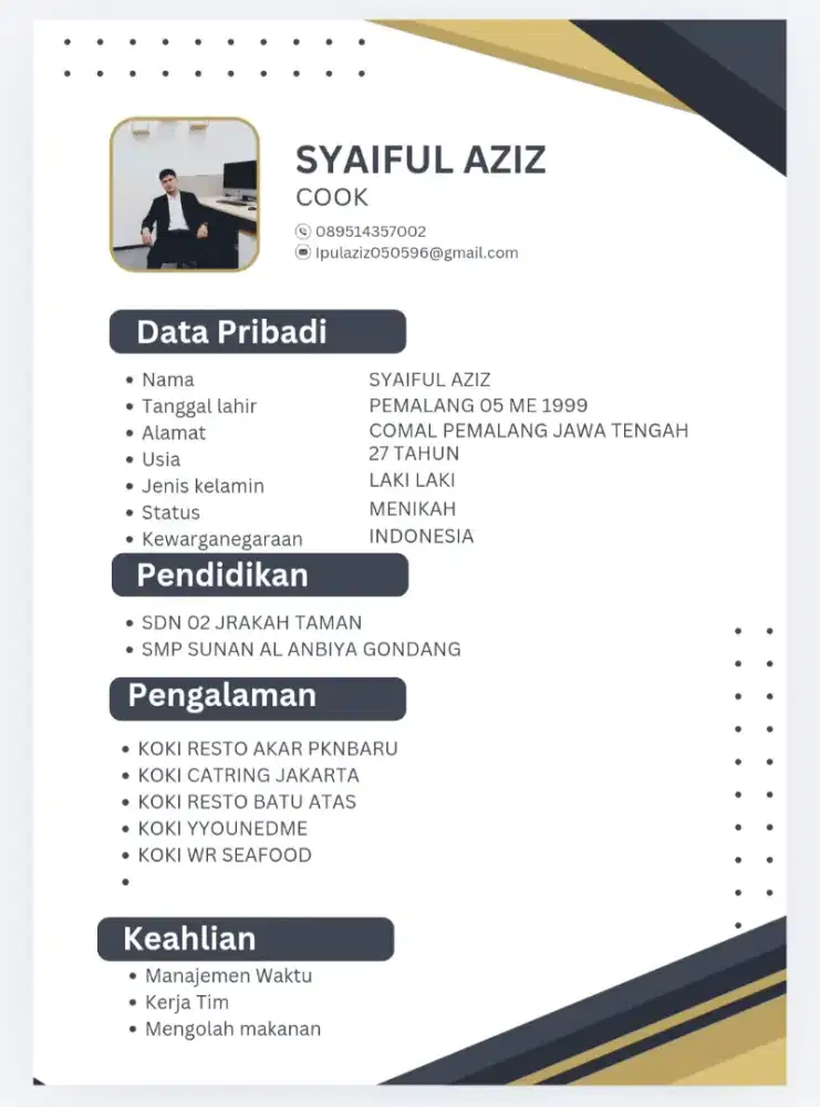 Mencari pekerjaan memasak