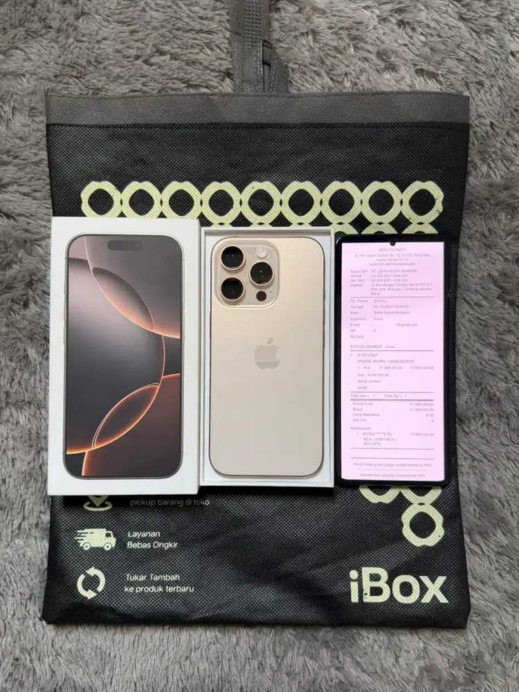 IPHONE 16 PRO 128GB GARANSI ON MULUS NOTA INVOICE RESMI IBOX