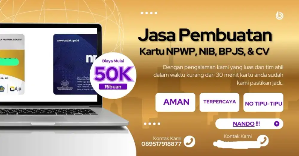 Jasa Pembuatan CV , surat lamaran kerja , Npwp