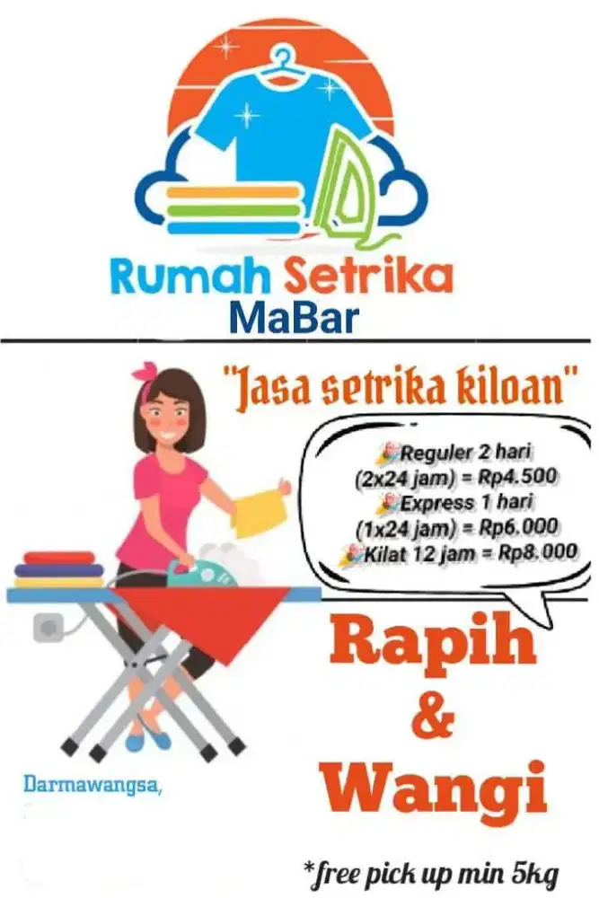 Jasa Setrika Kiloan (Rumah Setrika)