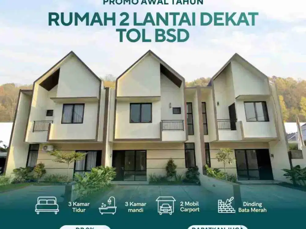 Jual Rumah Baru 2 Lantai Murah Mewah Bisa Tanpa DP Pamulang Tangsel Tangerang Selatan CAT
