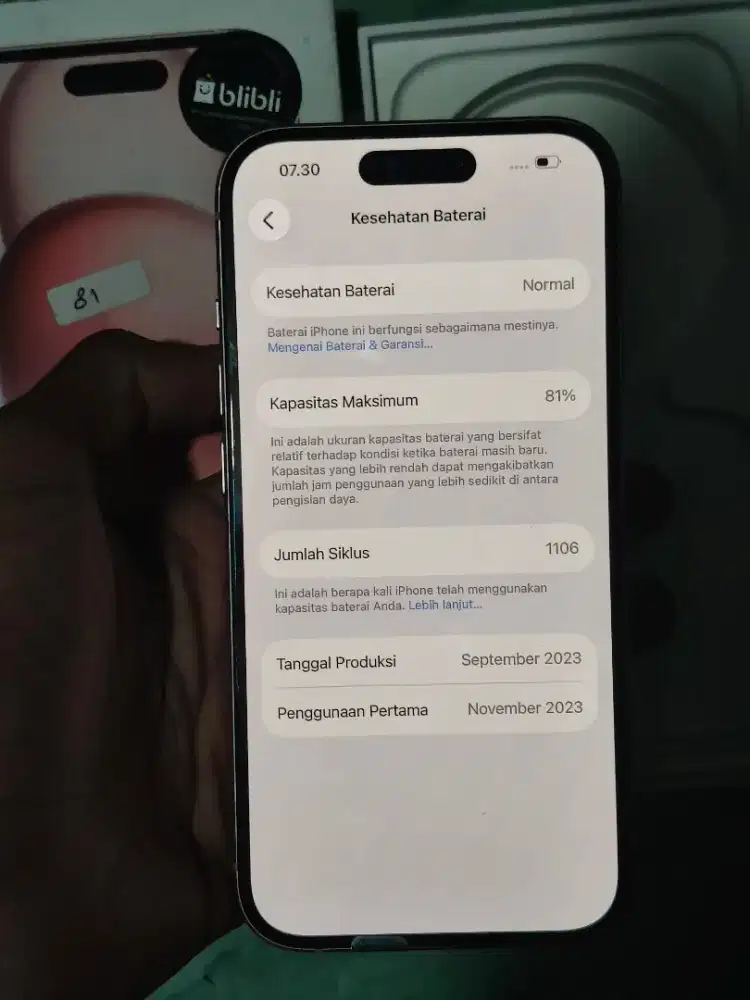 Iphone 15 128GB Ibox Fullset