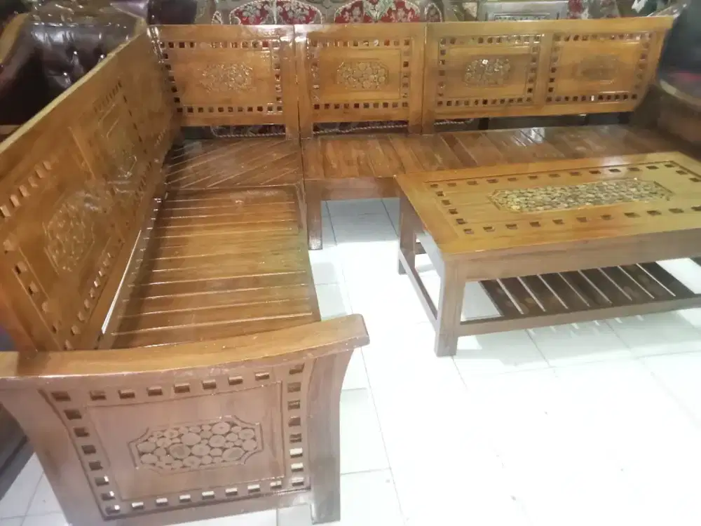 Kursi tamu jati sudut