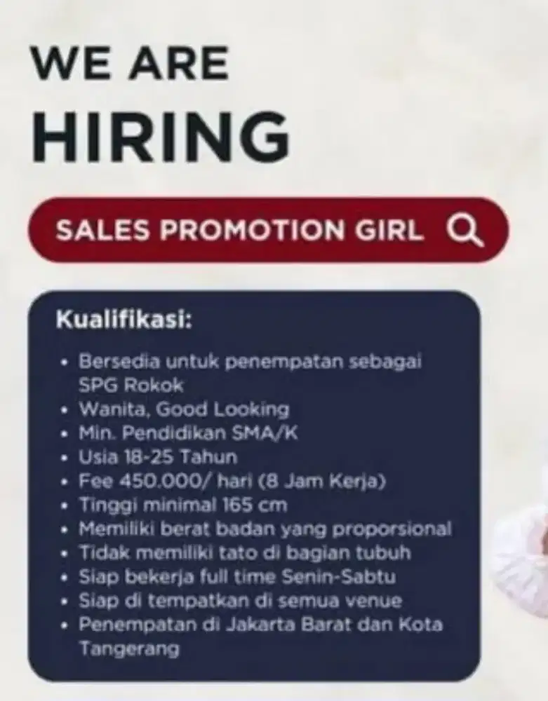 Mencari spg wanita freelance dan full time