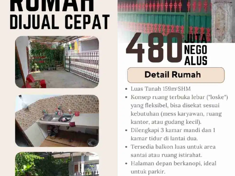 JUAL CEPAT RUMAH UNGARAN DI REJOSARI, UNGARAN BARAT, SEMARANG