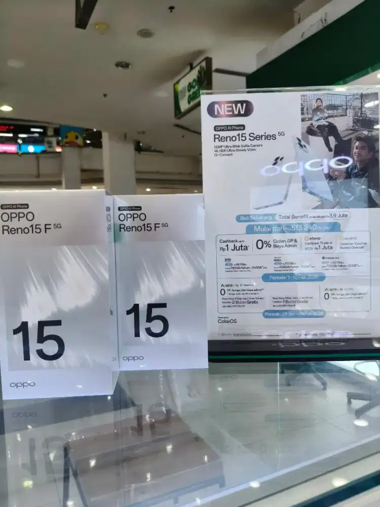 OPPO RENO 15F NEW GARANSI RESMI KREDIT TANPA DP
