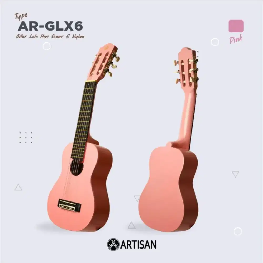 Guitar gitar lele mini pink artisan gratis hanger gitar