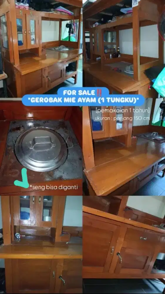 gerobak mie ayam 1 tungku