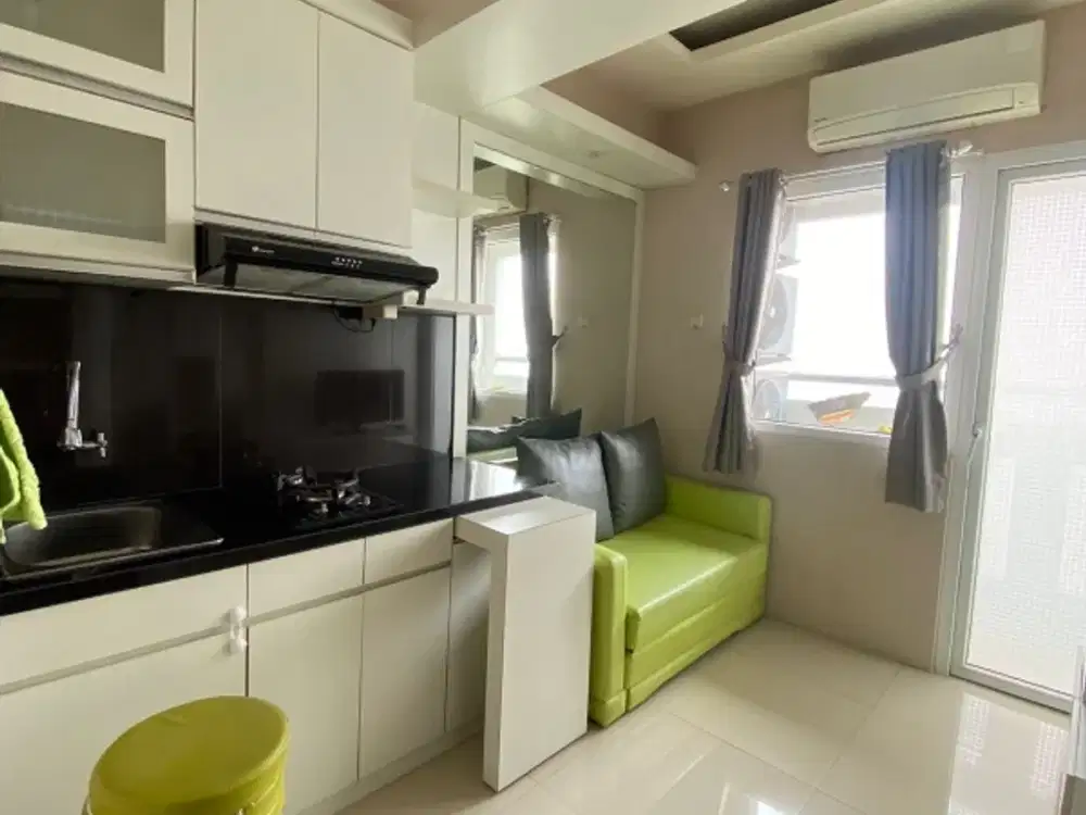 apartemen green pramuka 2 kamar tidur full furnish mall