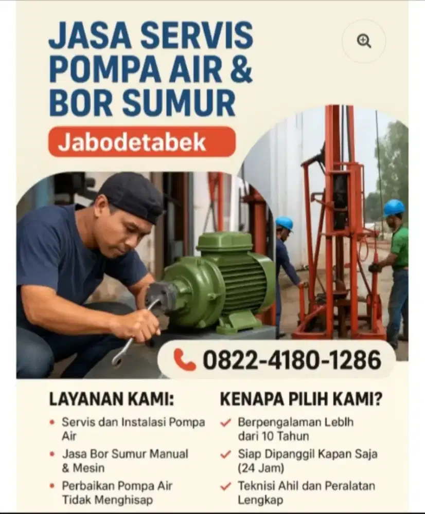 SERVICE POMPA AIR dan BOR SUMUR