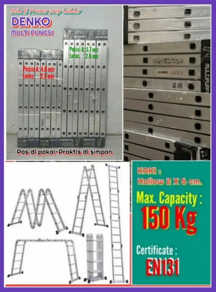 Tangga lipat DENKO MULTI FUNGSI 5.7 Mtr