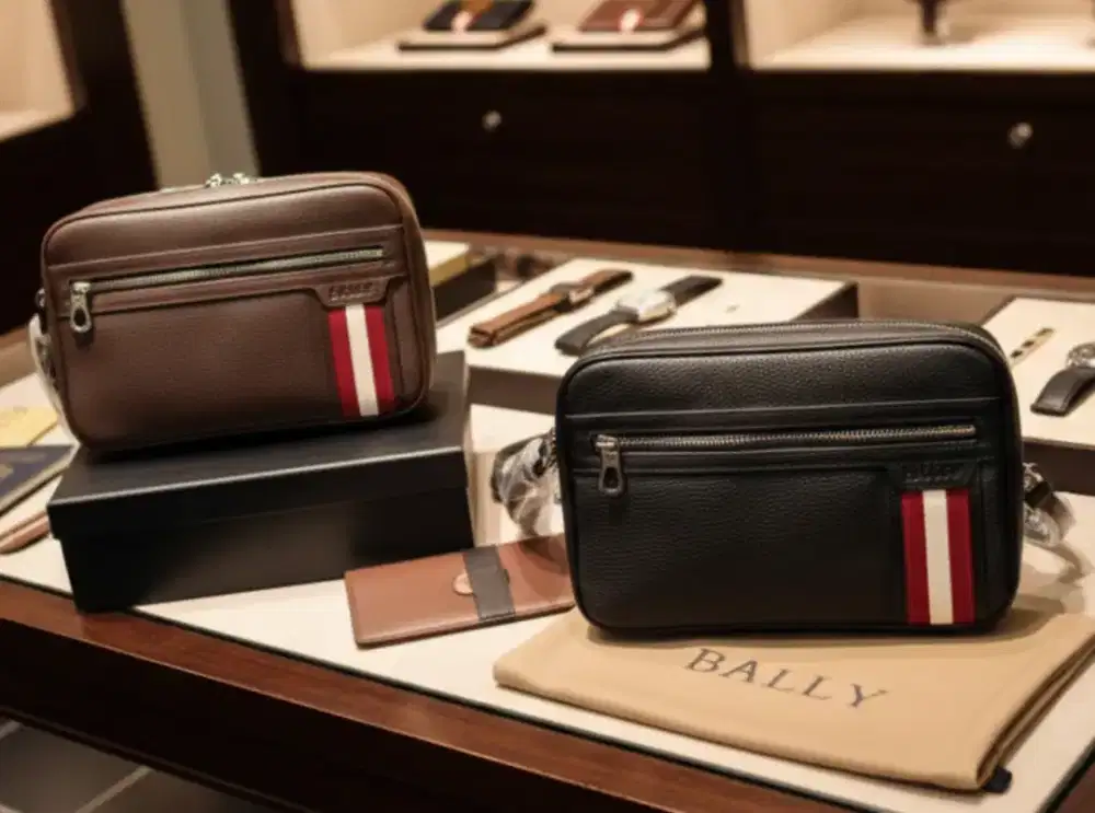 CLUTCH BAG BALLY LEATHER BRANDED IMPORT