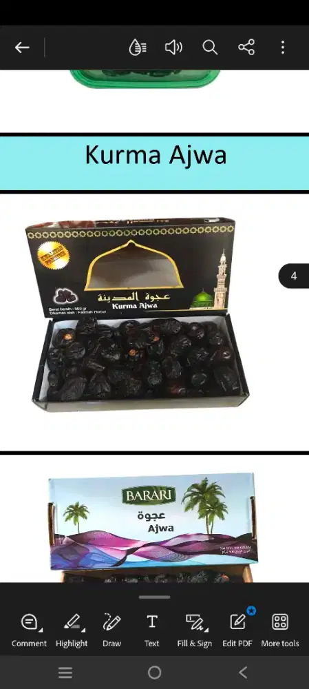 Kurma Ajwa Madinah 500gr enak murah