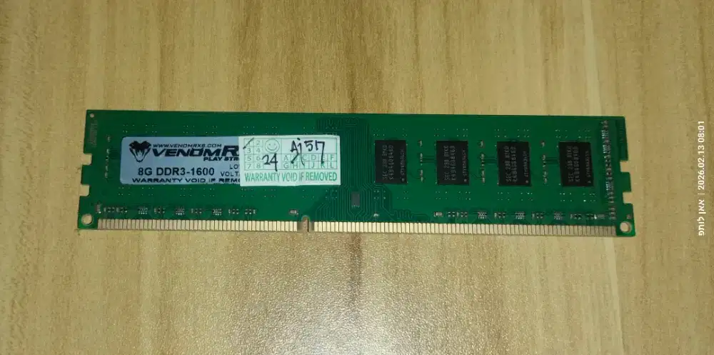 Ram 8gb ddr3 1600MHz