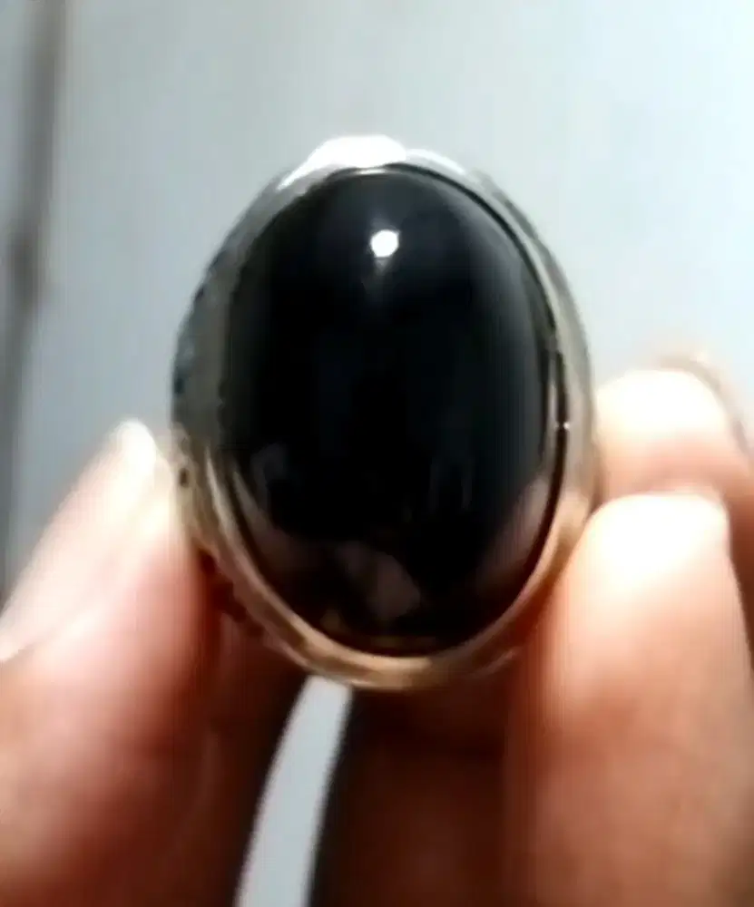 Batu cincin akik yaman wulung tembus merah naturak