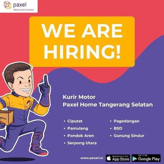 di butuhkan kurir motor area kecamatan serpong