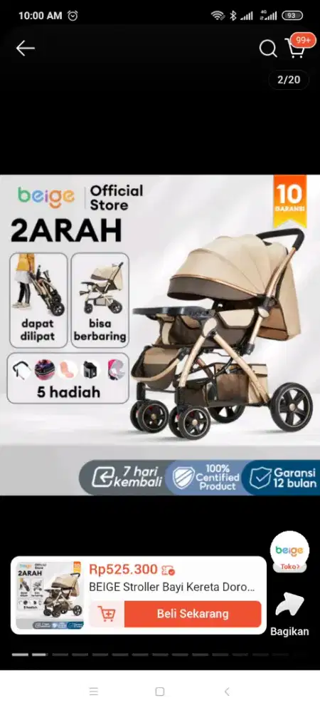 Stroller Bayi Beige