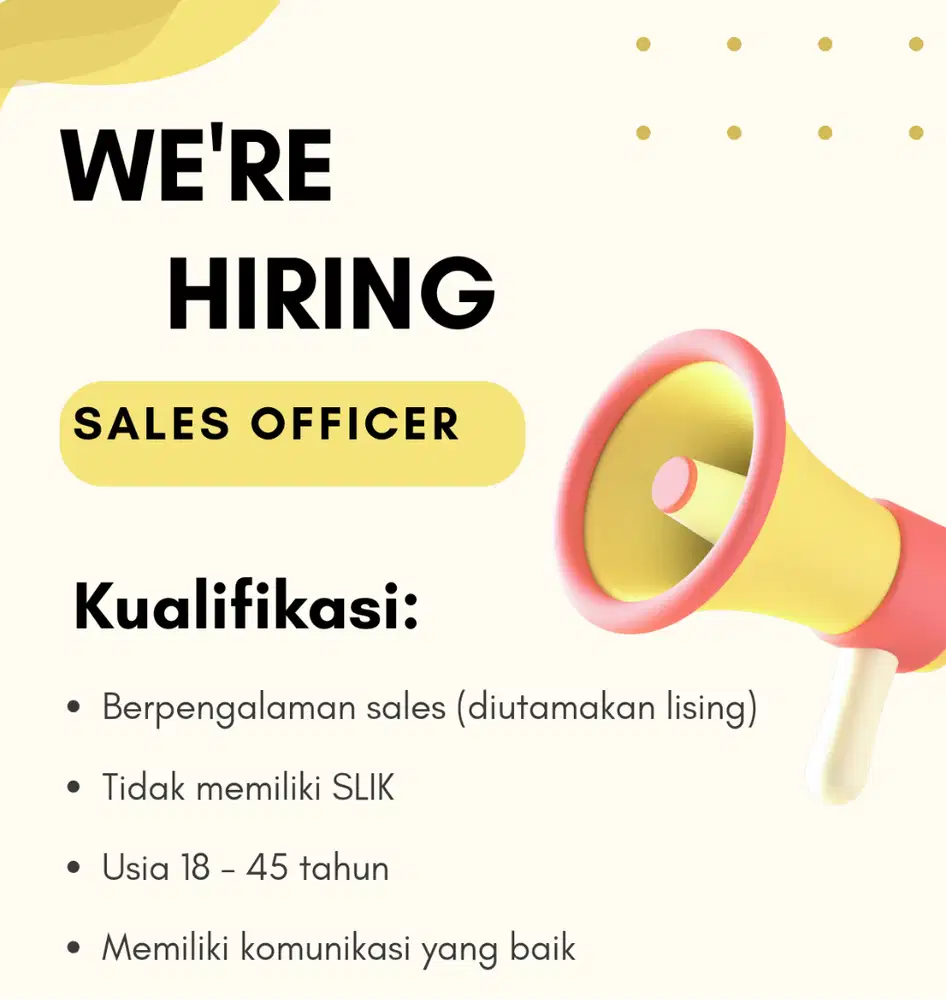 WE'RE HIRING - SALES OFFICER