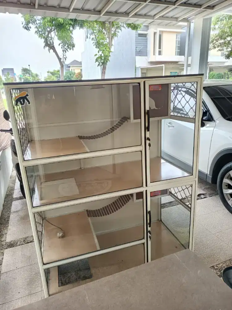 kandang kucing kaca 120 60 150