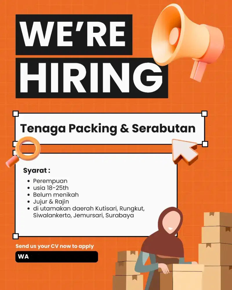 DIBUTUHKAN STAFF PACKING SERABUTAN