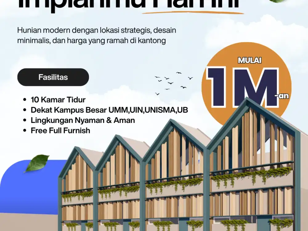 Rumah Kost Kota malang 2 Menitan Kampus UMM
