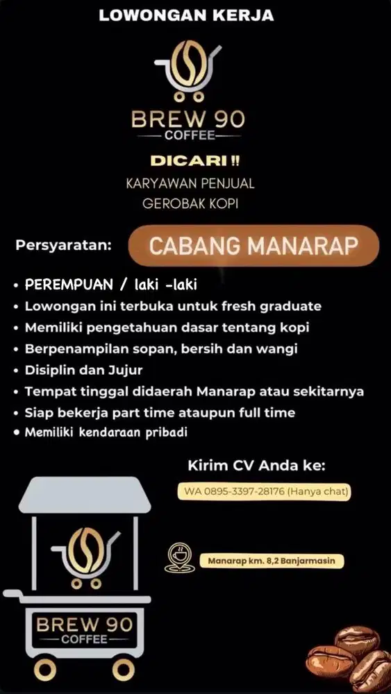 Lowongan kerja karyawan penjual kopi gerobak