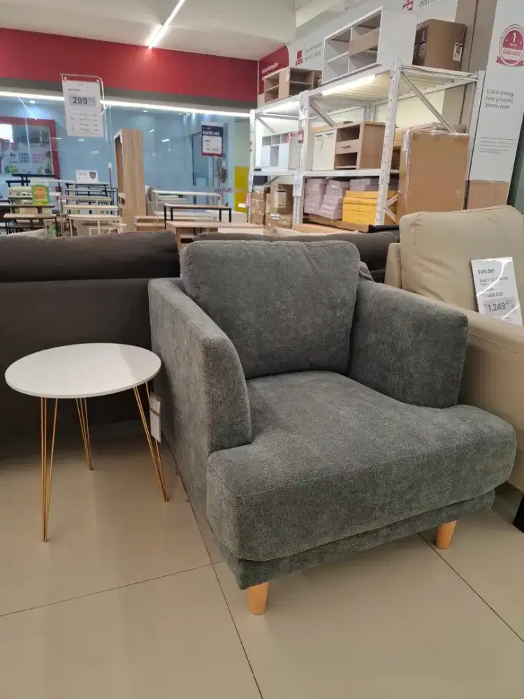 PROMO SOFA KAIN EMPUK HALUS ABU ABU