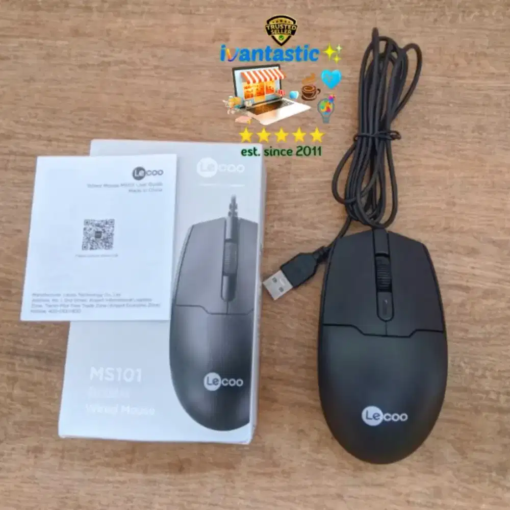 MOUSE LENOVO LECOO MS101 ORIGINAL BEKAS TAPI BARU