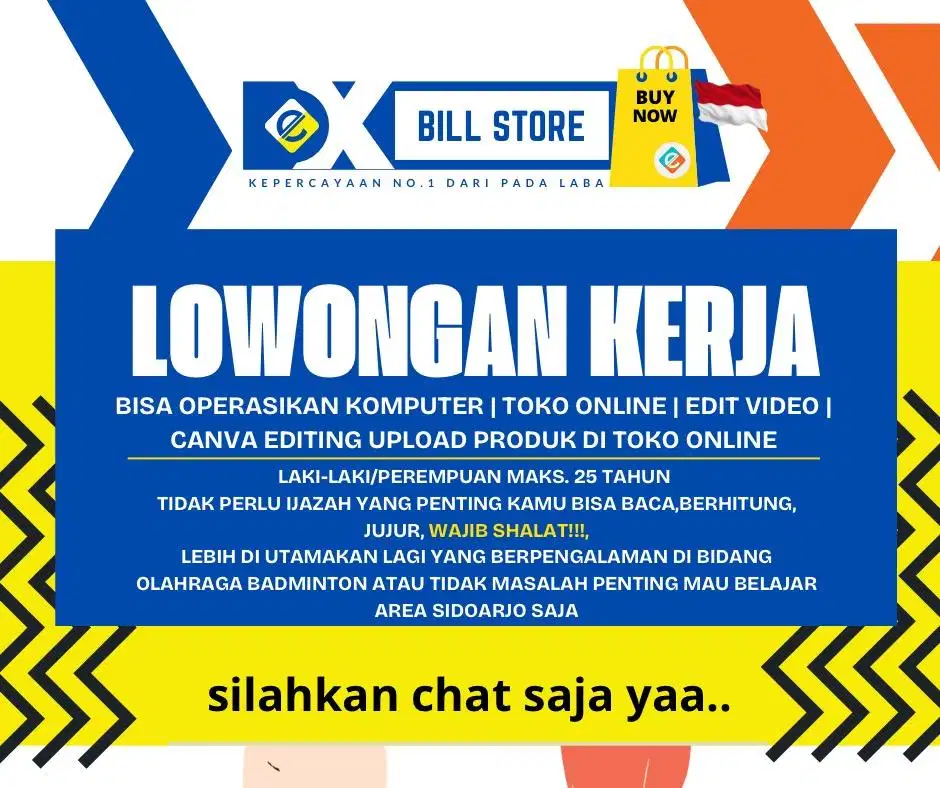 Lowongan pekerjaan sebagai pegawai toko online