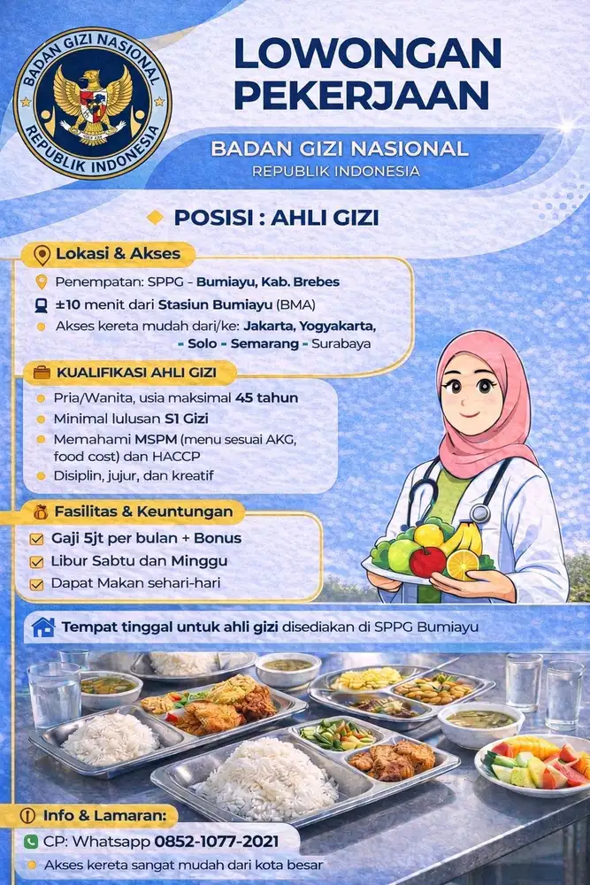 Ahli Gizi untuk SPPG Bumiayu, Brebes