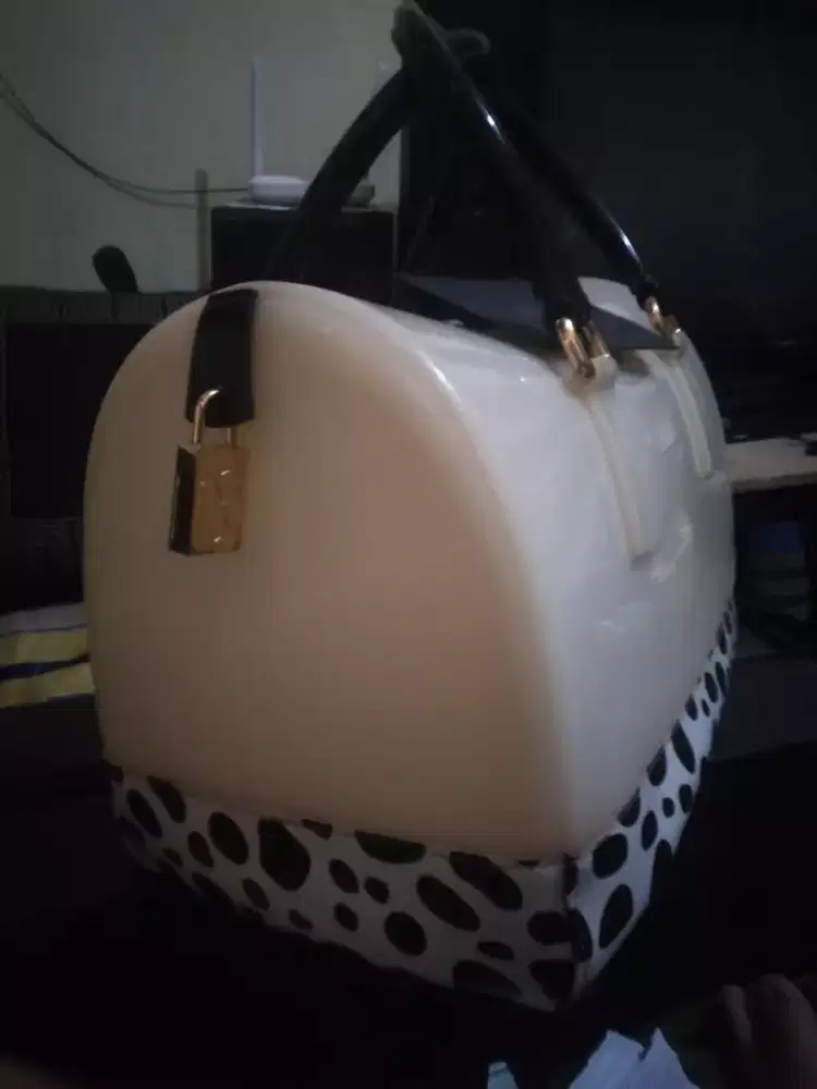 Tas Furla Jelly Bag Two Tone Putih