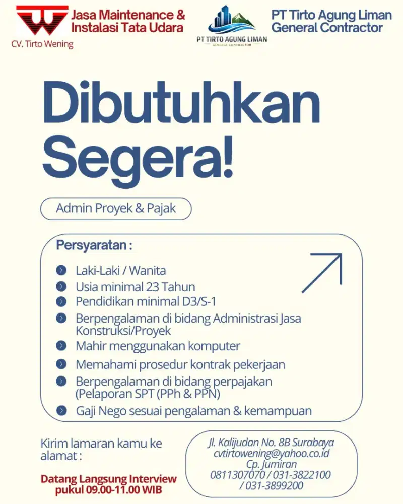 Admin proyek & pajak